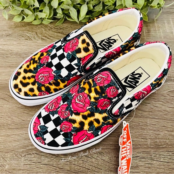 NWT Vans Rose / Animal Checker Slip On - Picture 7 of 8